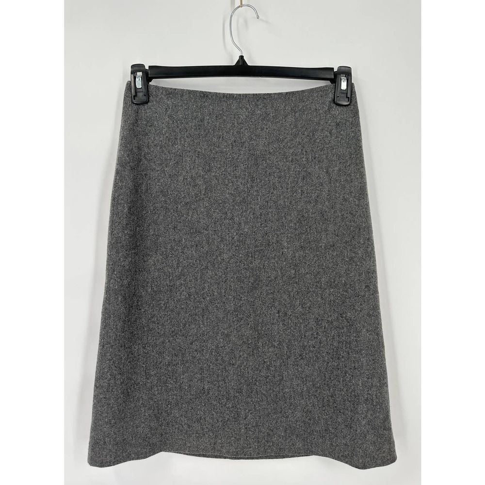Gap Stretch Gray Wool A Line Midi Skirt Size 1